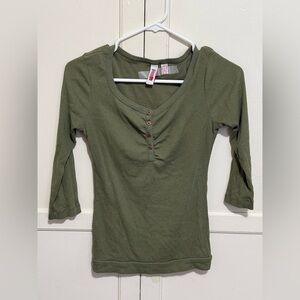 BONGO Forest Green Long Sleeve Top